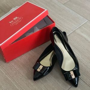 Coach patent leather black flats